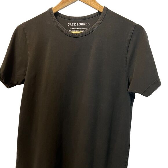 JACK & JONES Black Crew Neck Stretch Short Sleeve Tee Shirt M - Picture 1 of 2